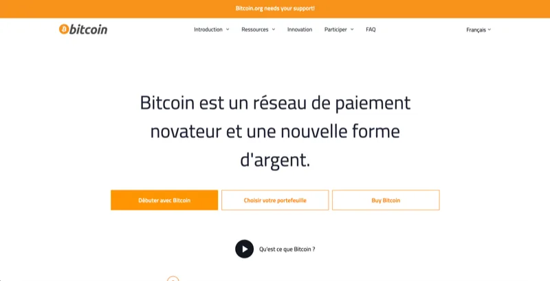 Bitcoin.org official website explaining the Bitcoin payment network