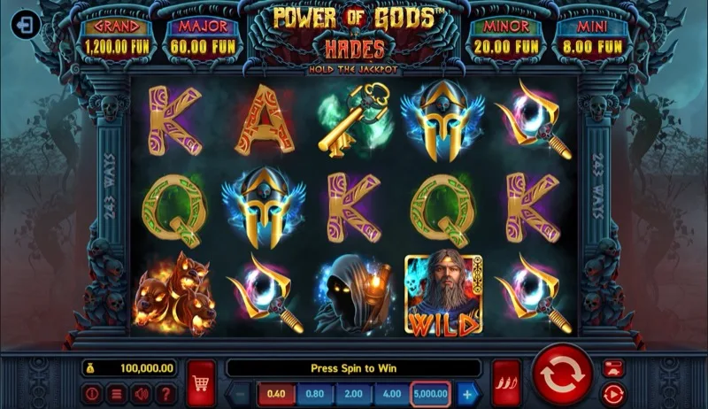 Power of Gods Hades slot by Wazdan with dark mythology theme and Hold the Jackpot feature